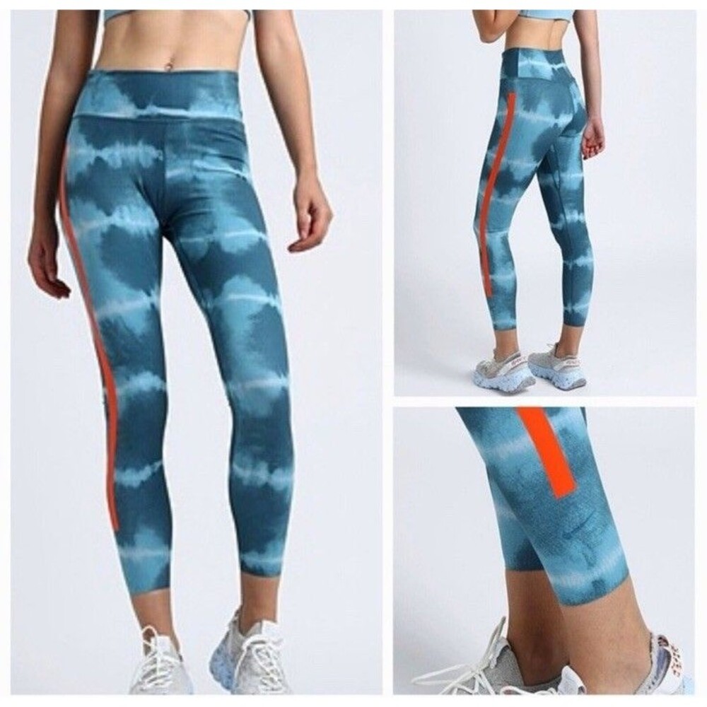 New Nike One Luxe Tie Dye Leggings Womens XXL Blue Orange Stripe Dri-Fit⁠ Mid